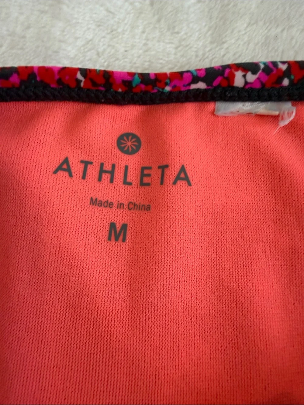 Athleta Size Medium Magenta Multi-Color Confetti Tankini & Bikini Set